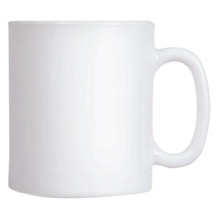 LUMINARC EVOLUTION PEPS WHITE OPAL GLASS CAN SHAPE MUG, 320ML