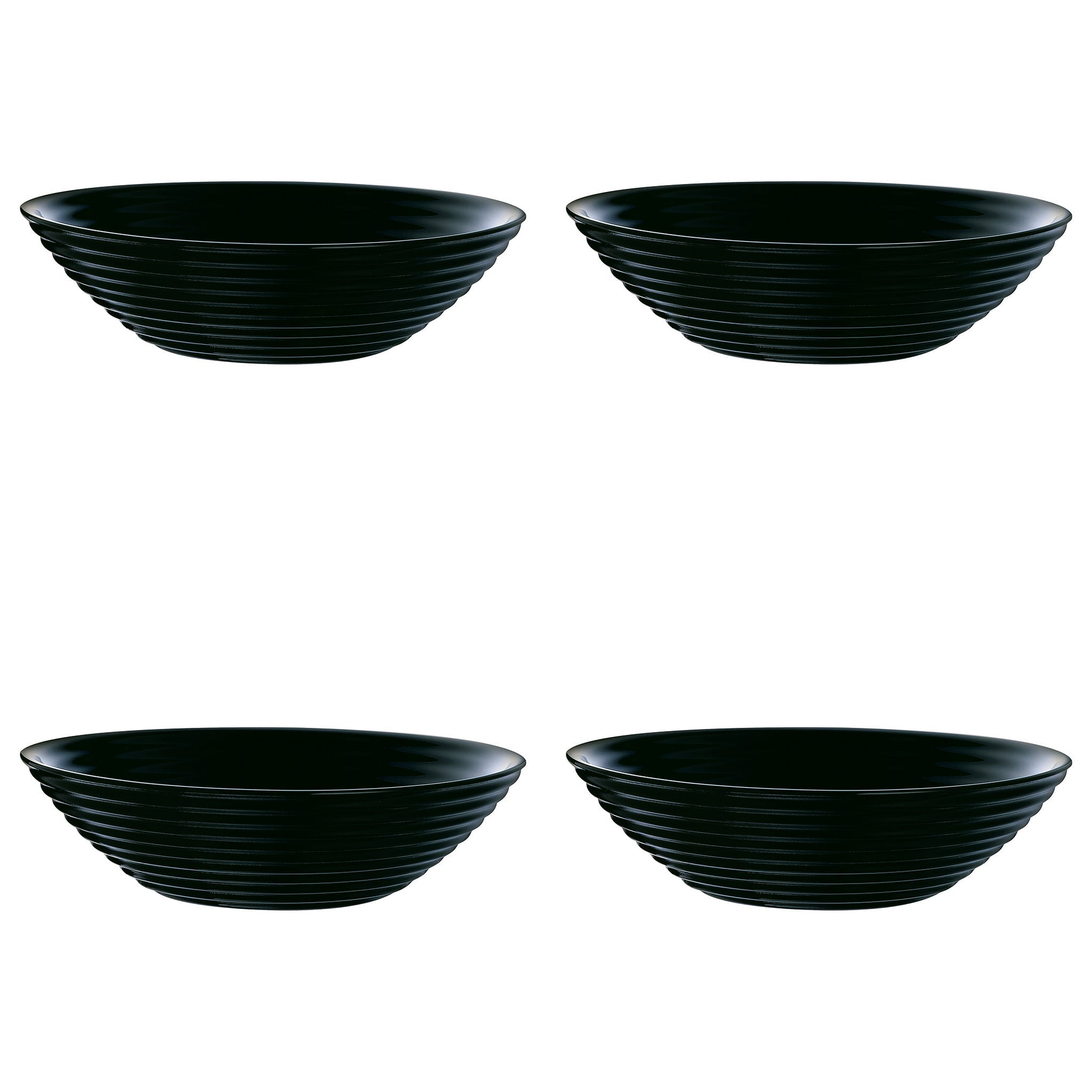 LUMINARC HARENA BLACK OPAL DINNERWARE 12PCE SET