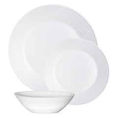 LUMINARC STAIRO WHITE OPAL DINNERWARE 12PCS SET