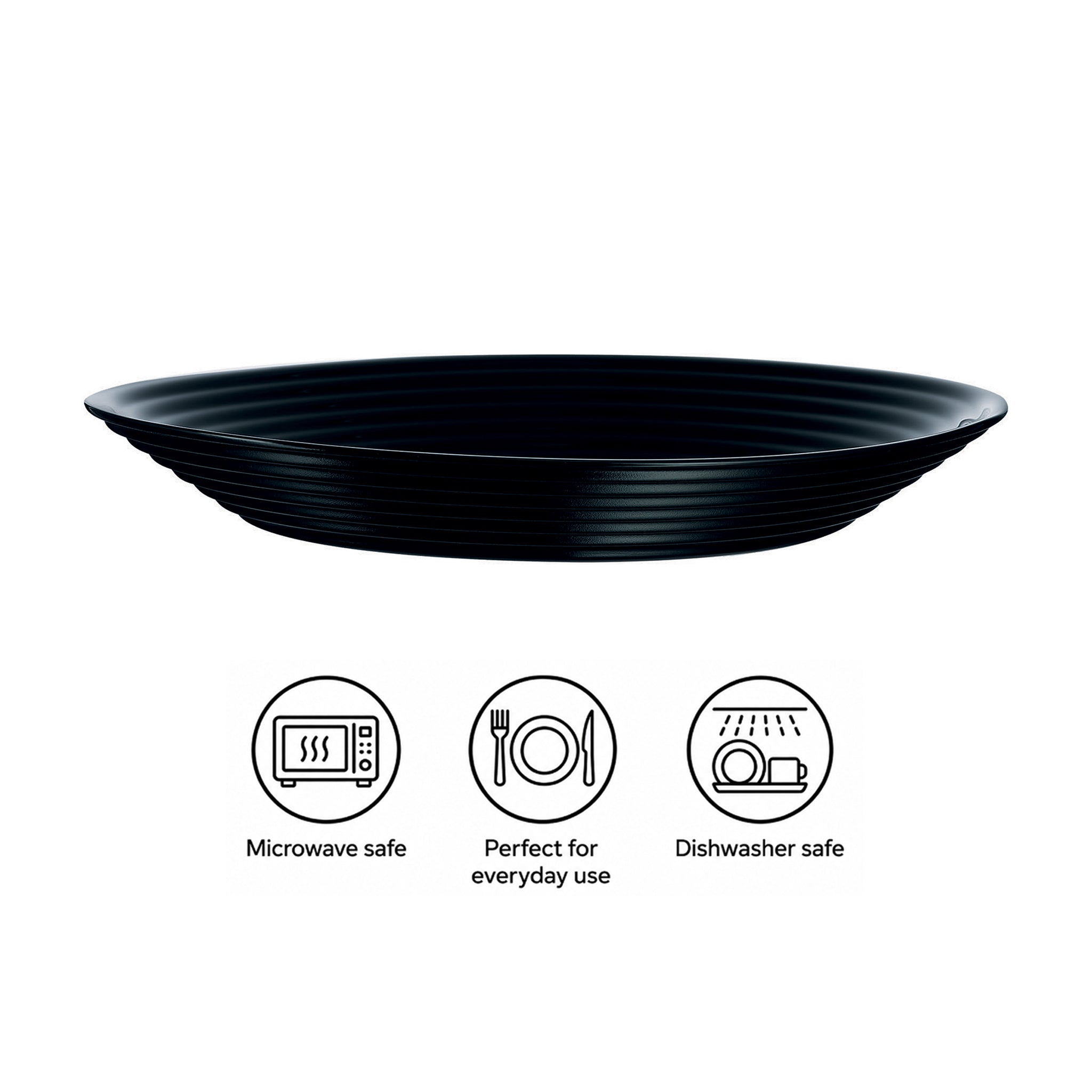 LUMINARC HARENA BLACK OPAL TEMPERED SOUP BOWL 800ML, 230MM DIA