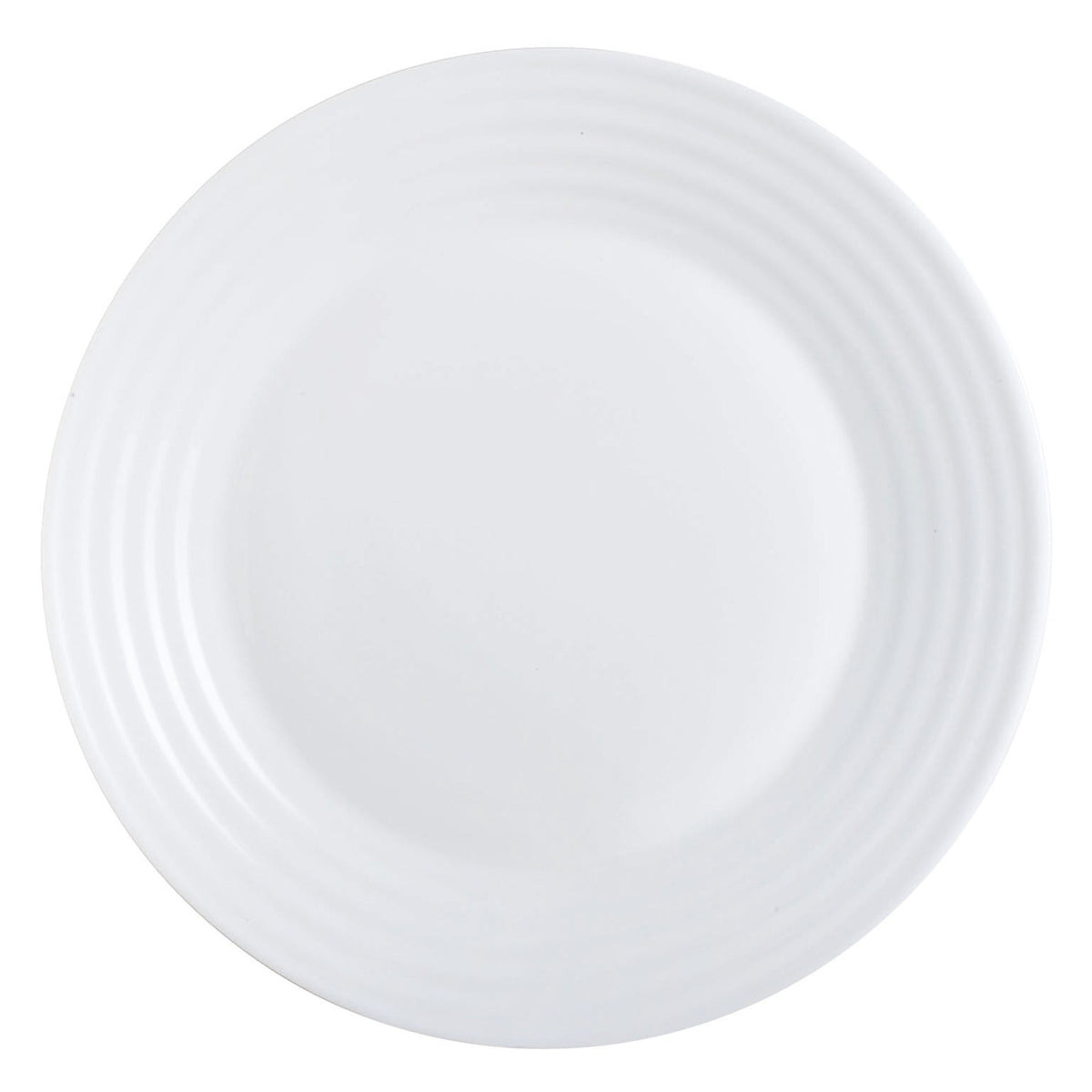 LUMINARC STAIRO WHITE OPAL TEMPERED GLASS SIDE PLATE, 190MM DIA