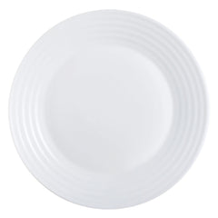 LUMINARC STAIRO WHITE OPAL TEMPERED GLASS SIDE PLATE, 190MM DIA