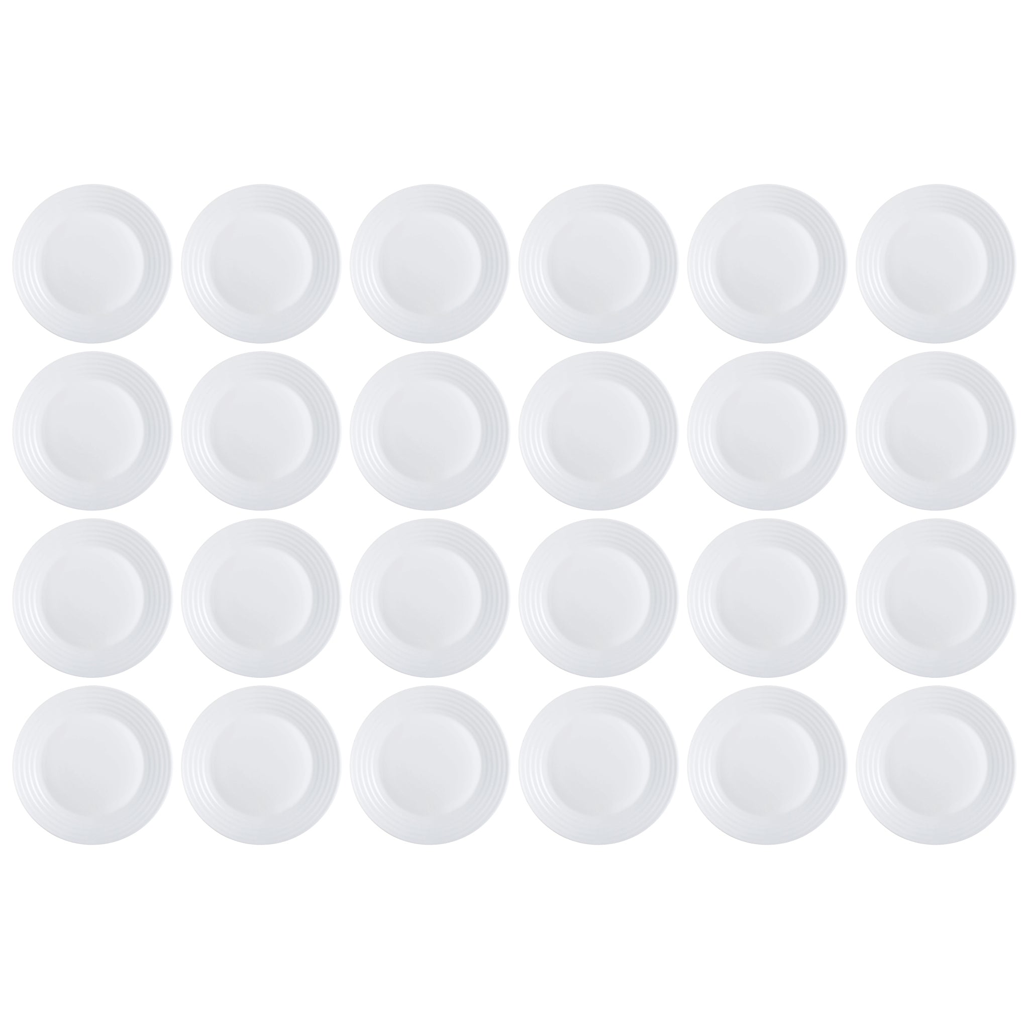 LUMINARC STAIRO WHITE OPAL TEMPERED GLASS SIDE PLATE, 190MM DIA