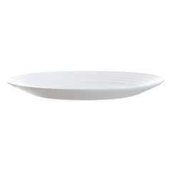 LUMINARC STAIRO WHITE OPAL TEMPERED GLASS SIDE PLATE, 190MM DIA