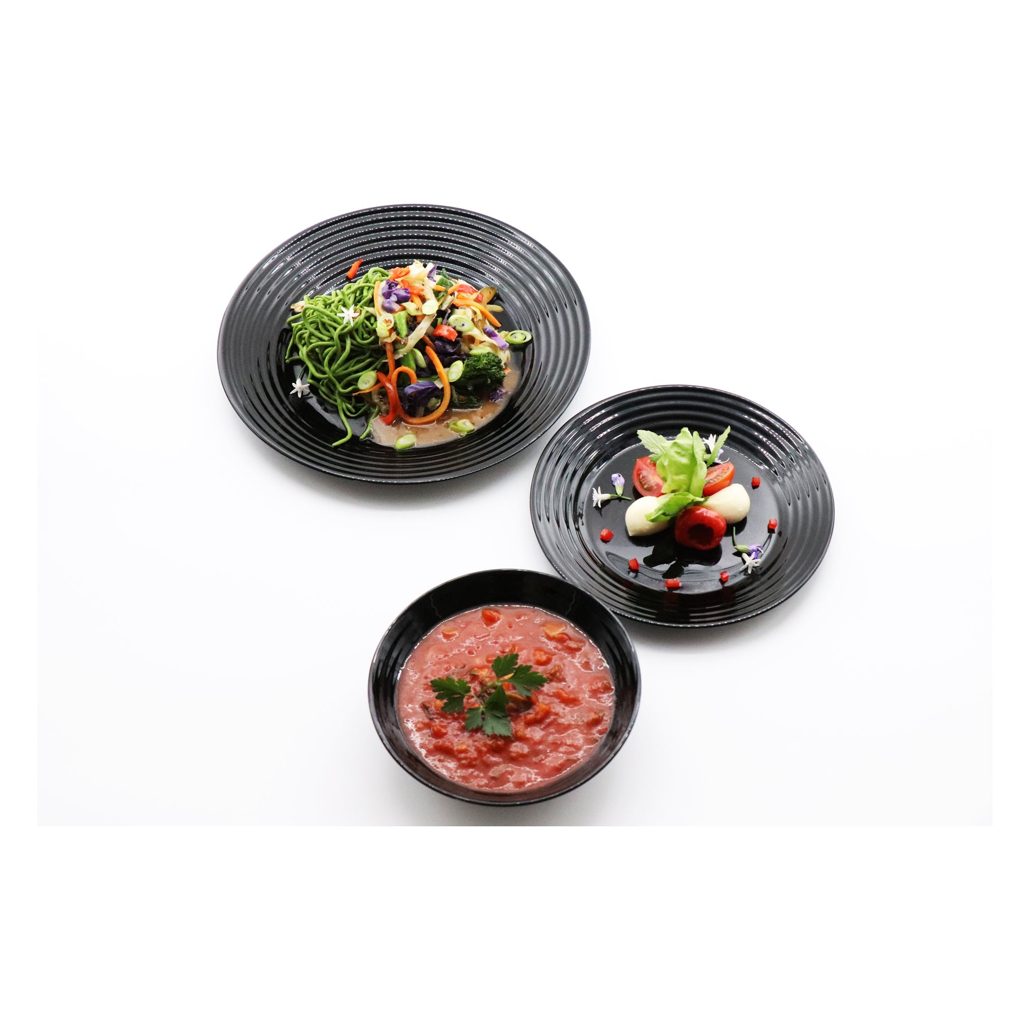 LUMINARC HARENA BLACK OPAL TEMPERED GLASS DINNER PLATE, 250MM DIA