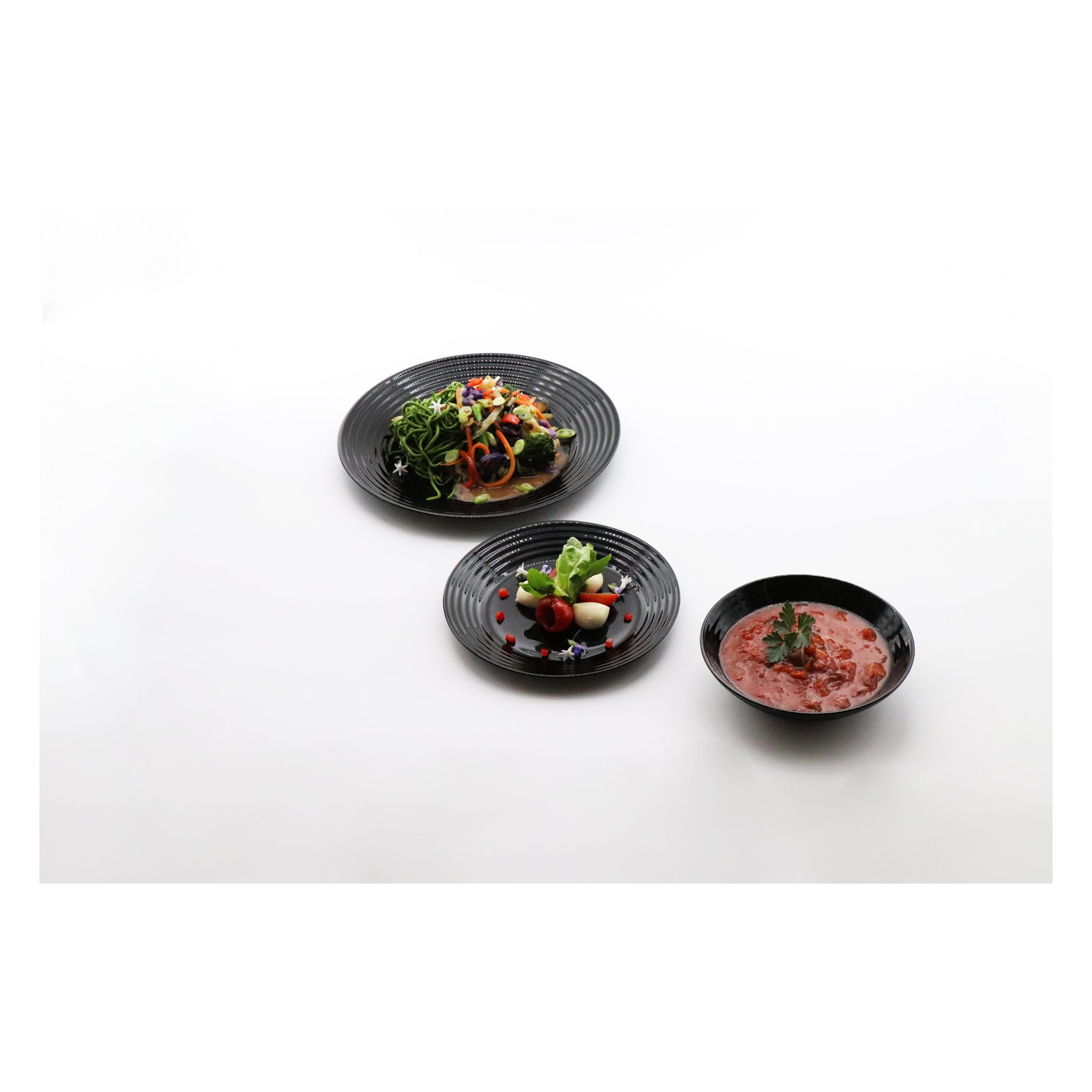 LUMINARC HARENA BLACK OPAL TEMPERED GLASS DINNER PLATE, 250MM DIA