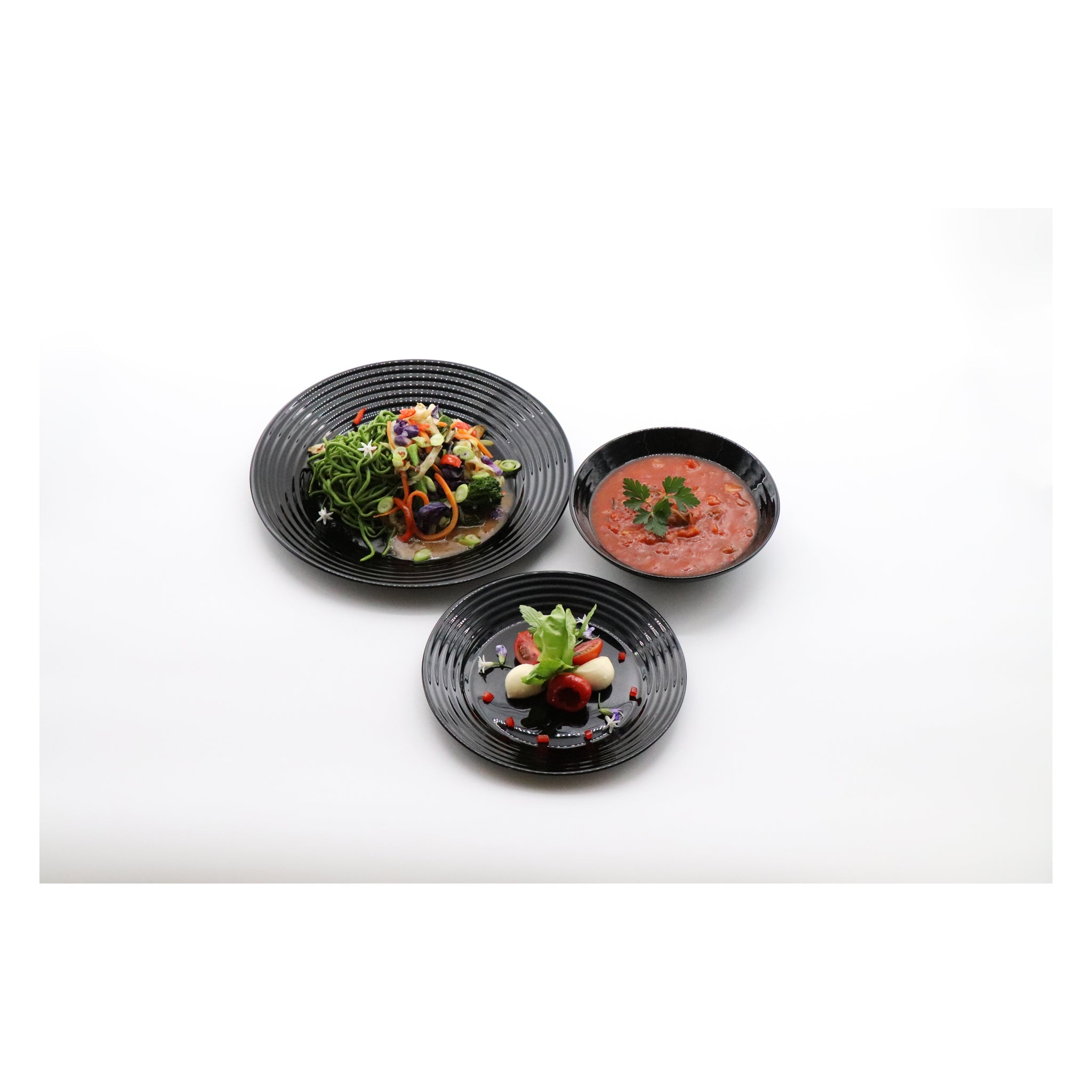 LUMINARC HARENA BLACK OPAL TEMPERED GLASS DINNER PLATE, 250MM DIA
