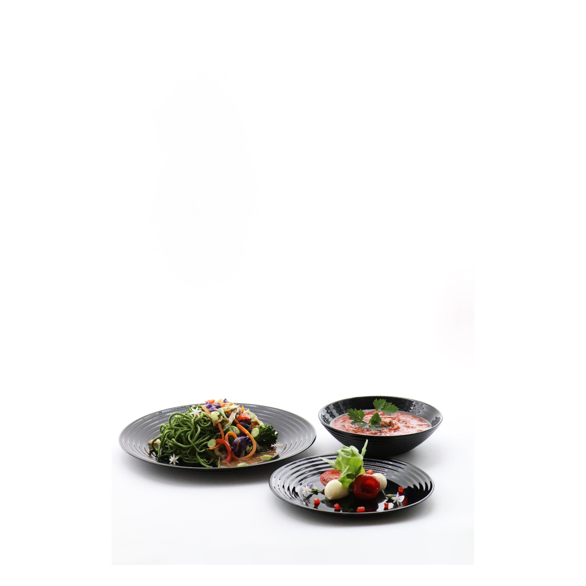 LUMINARC HARENA BLACK OPAL TEMPERED GLASS MULTI-PURPOSE BOWL 450ML, 160MM DIA