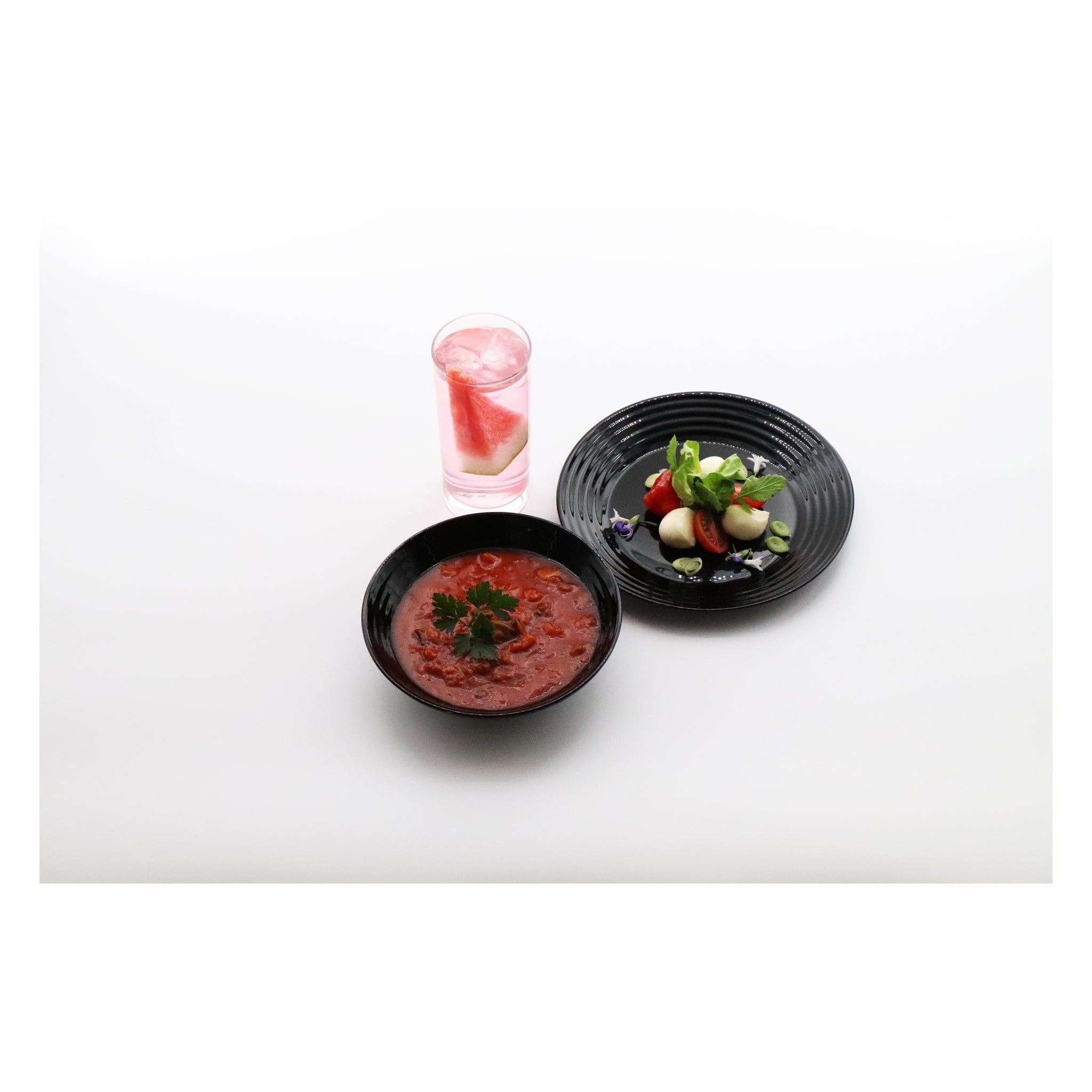 LUMINARC HARENA BLACK OPAL TEMPERED GLASS SIDE PLATE, 190MM DIA
