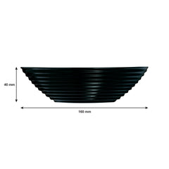 LUMINARC HARENA BLACK OPAL TEMPERED GLASS MULTI-PURPOSE BOWL 450ML, 160MM DIA