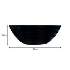 LUMINARC HARENA BLACK OPAL TEMPERED GLASS SALAD BOWL 3L, 270MM DIA