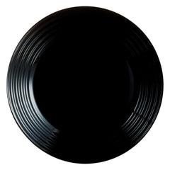 LUMINARC HARENA BLACK OPAL TEMPERED GLASS SIDE PLATE, 190MM DIA