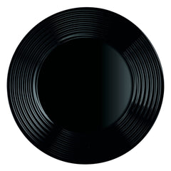 LUMINARC HARENA BLACK OPAL TEMPERED GLASS DINNER PLATE, 250MM DIA