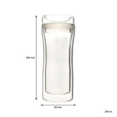 CONSOL ROMA DOUBLE WALL TRAVEL MUG WITH LID, 340ML