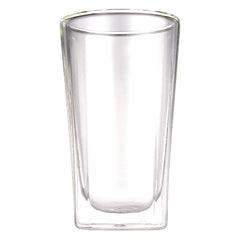 CONSOL ROMA DOUBLE WALL SQUARE BOROSILICATE GLASS TEA/COFFEE CUP 2PK, 380ML