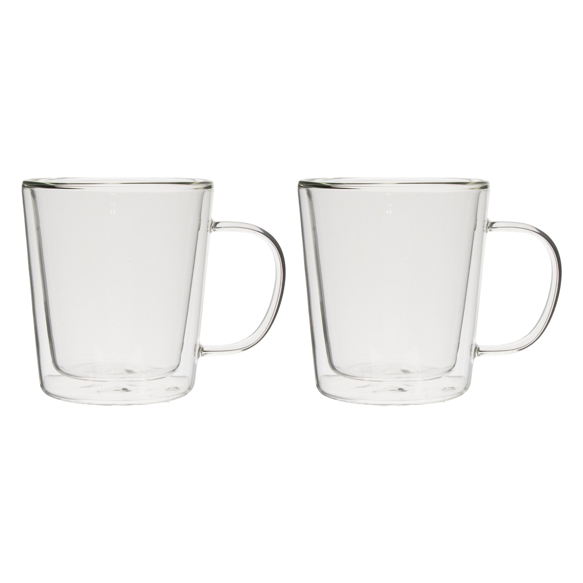 CONSOL ROMA DOUBLE WALL BOROSILICATE GLASS TEA/COFFEE MUG 2PK, 320ML