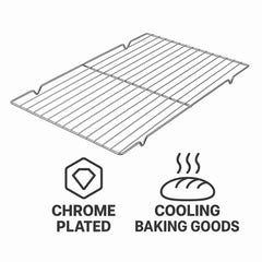 REGENT BAKEWARE COOLING RACK RECTANGULAR CHROME, 460X300MM
