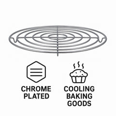 REGENT BAKEWARE COOLING RACK ROUND CHROME, 240MM DIA