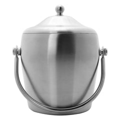 BAR BUTLER DOUBLE WALLED ICE BUCKET WITH HANDLE & LID BRUSHED ST STEEL, 1.2L