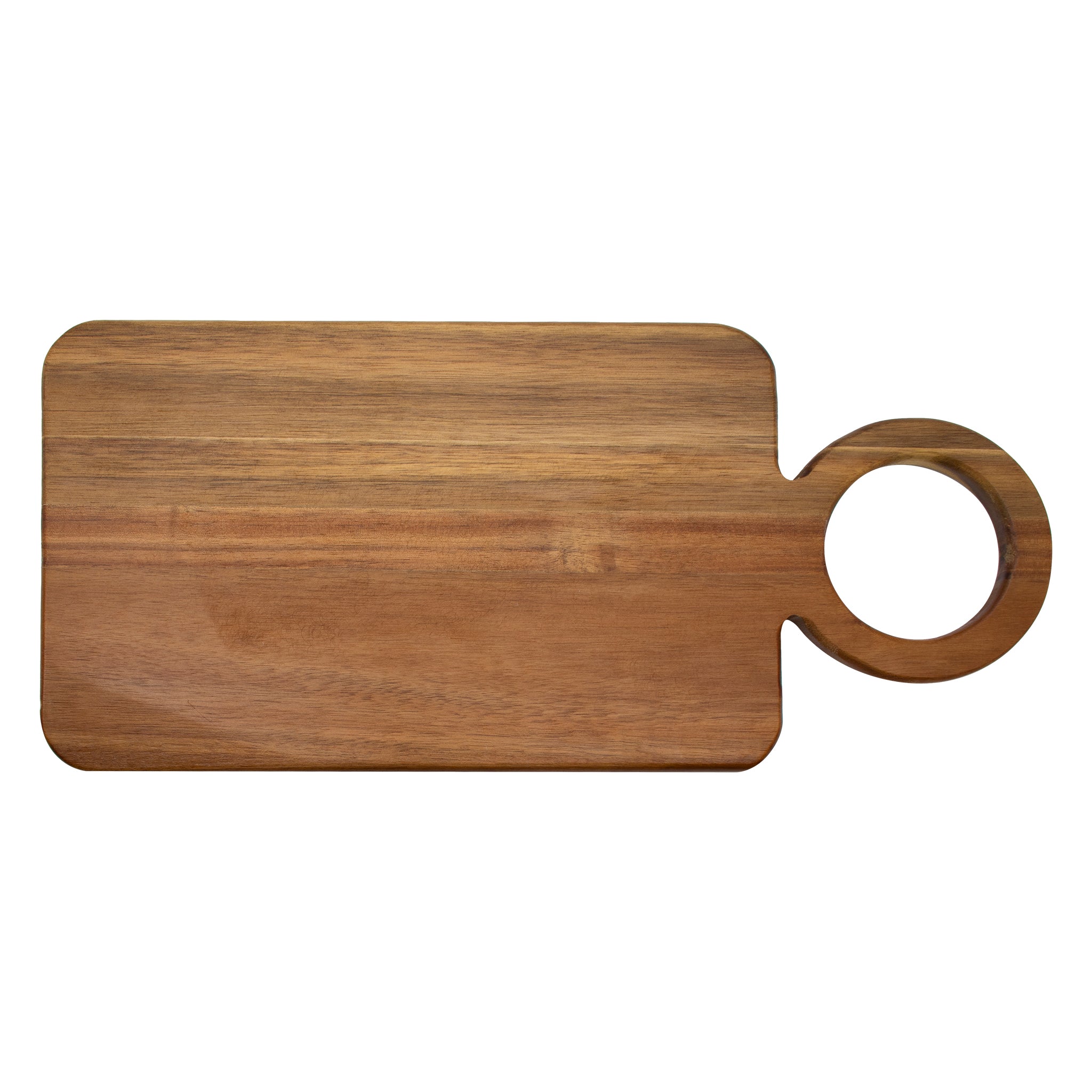 REGENT ACACIA WOOD RECTANGULAR SERVING BOARD WITH RING HANDLE, 440X200MM