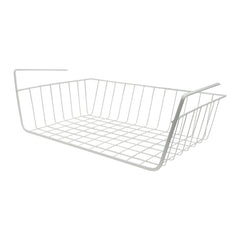 KITCHEN UNDER SHELF WIRE BASKET WHITE, 410X245X130MM