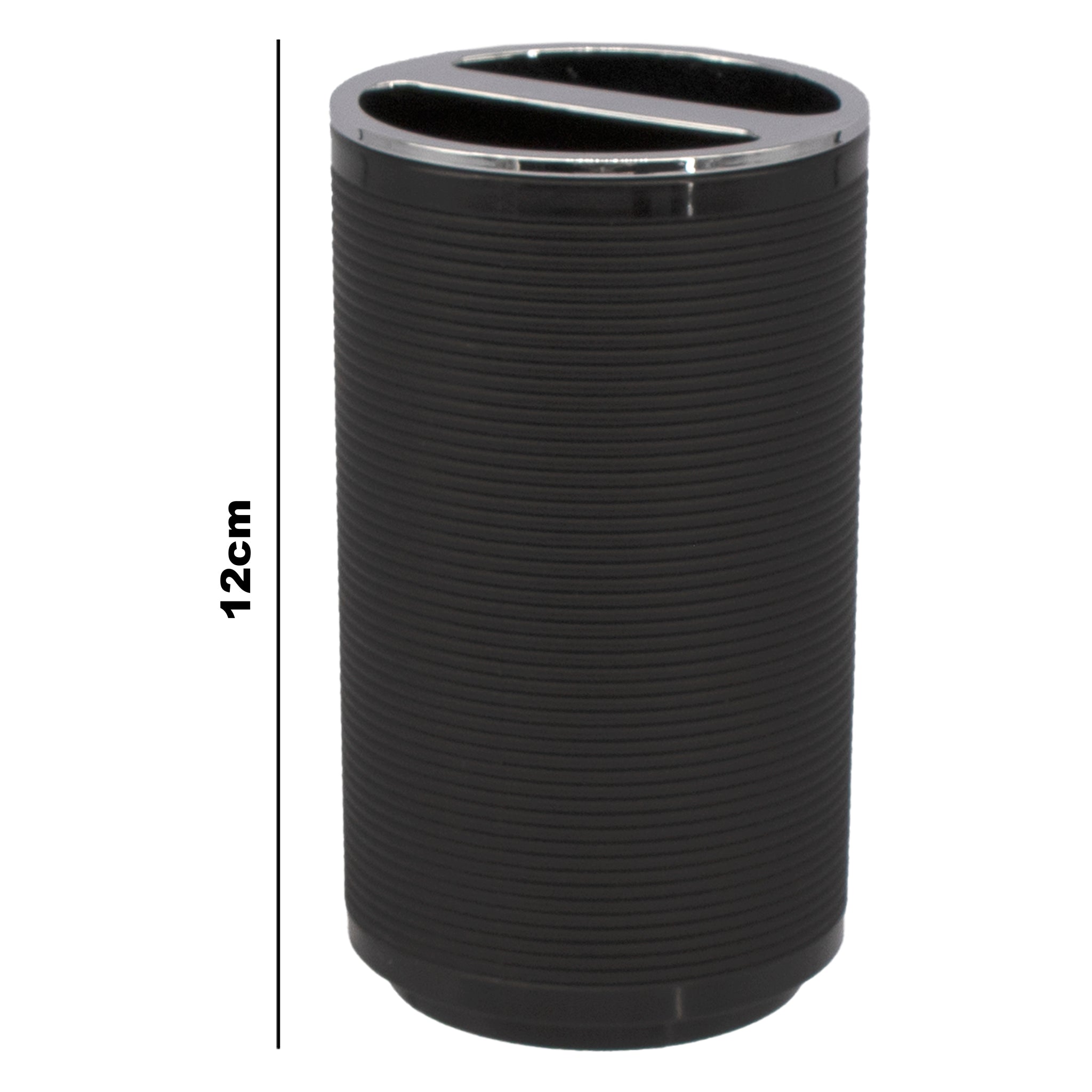 BATHROOM SET BLACK PLASTIC 6PC