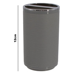 BATHROOM SET GREY PLASTIC, 6PC