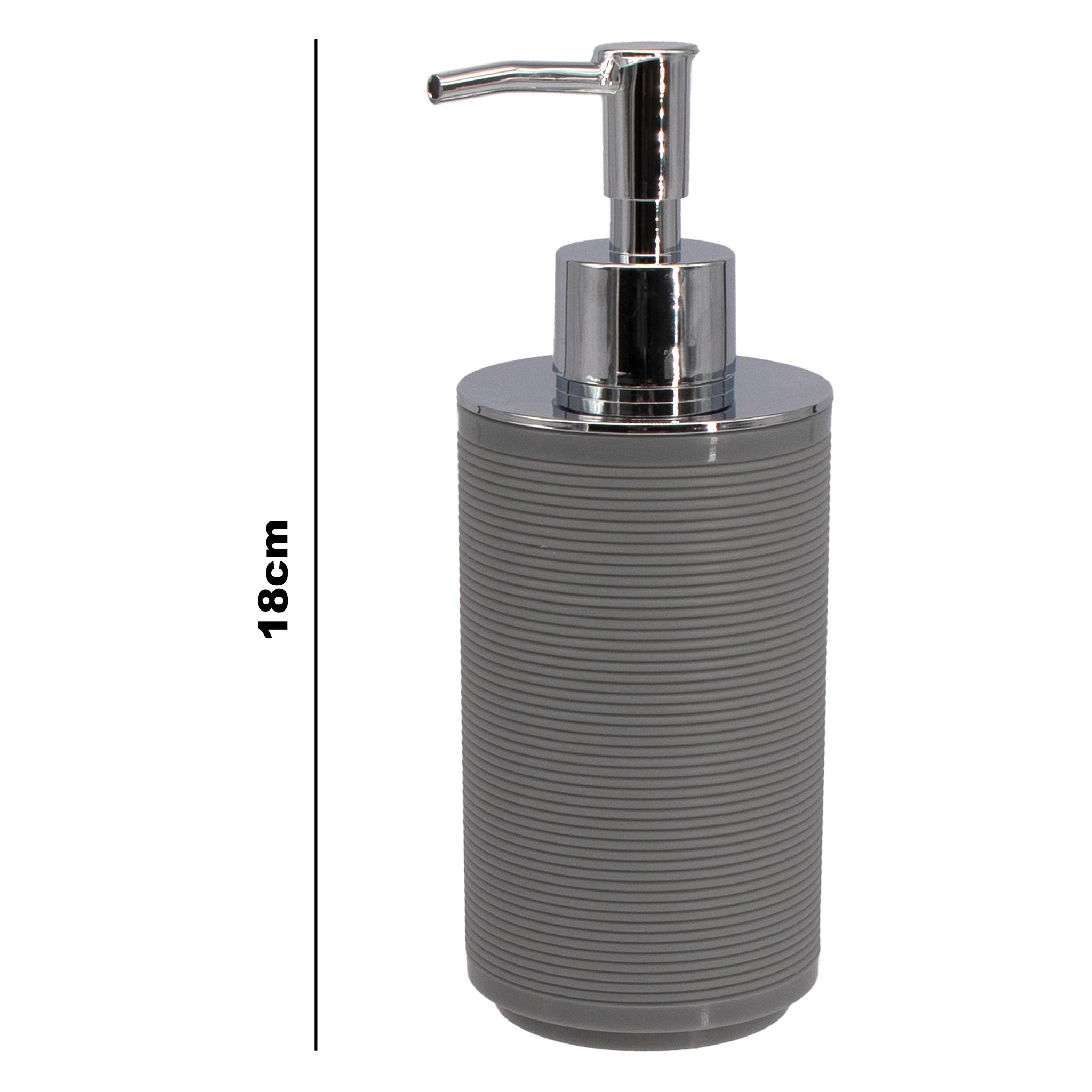 BATHROOM SET GREY PLASTIC, 6PC