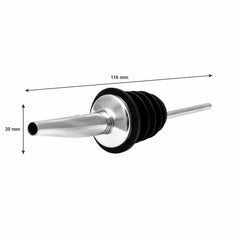 BAR BUTLER FREE FLOW POURER STAINLESS STEEL 2PK, SEAL 24MM DIA