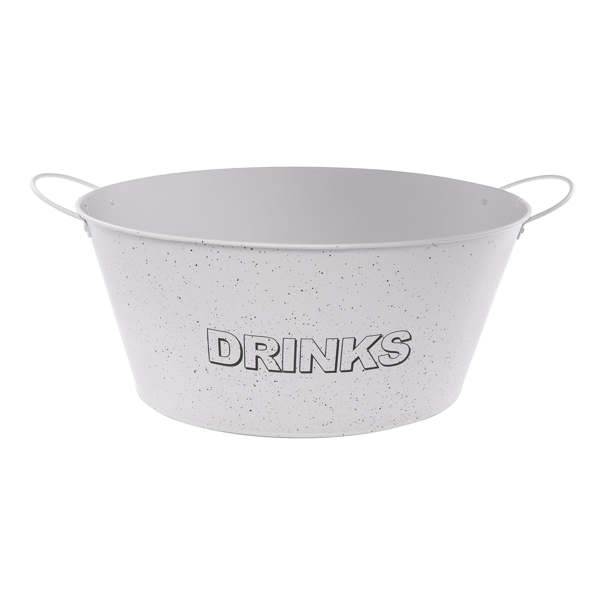 BAR BUTLER OVAL WINE TUB WITH HANDLES WHITE MOTTLED BLACK, 13L