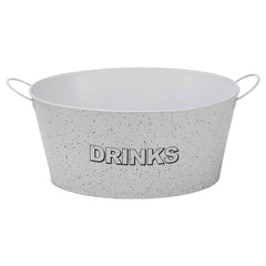 BAR BUTLER OVAL WINE TUB WITH HANDLES WHITE MOTTLED BLACK, 13L