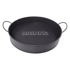 BAR BUTLER BAR TRAY GREY MOTTLED WHITE, 370MM DIA
