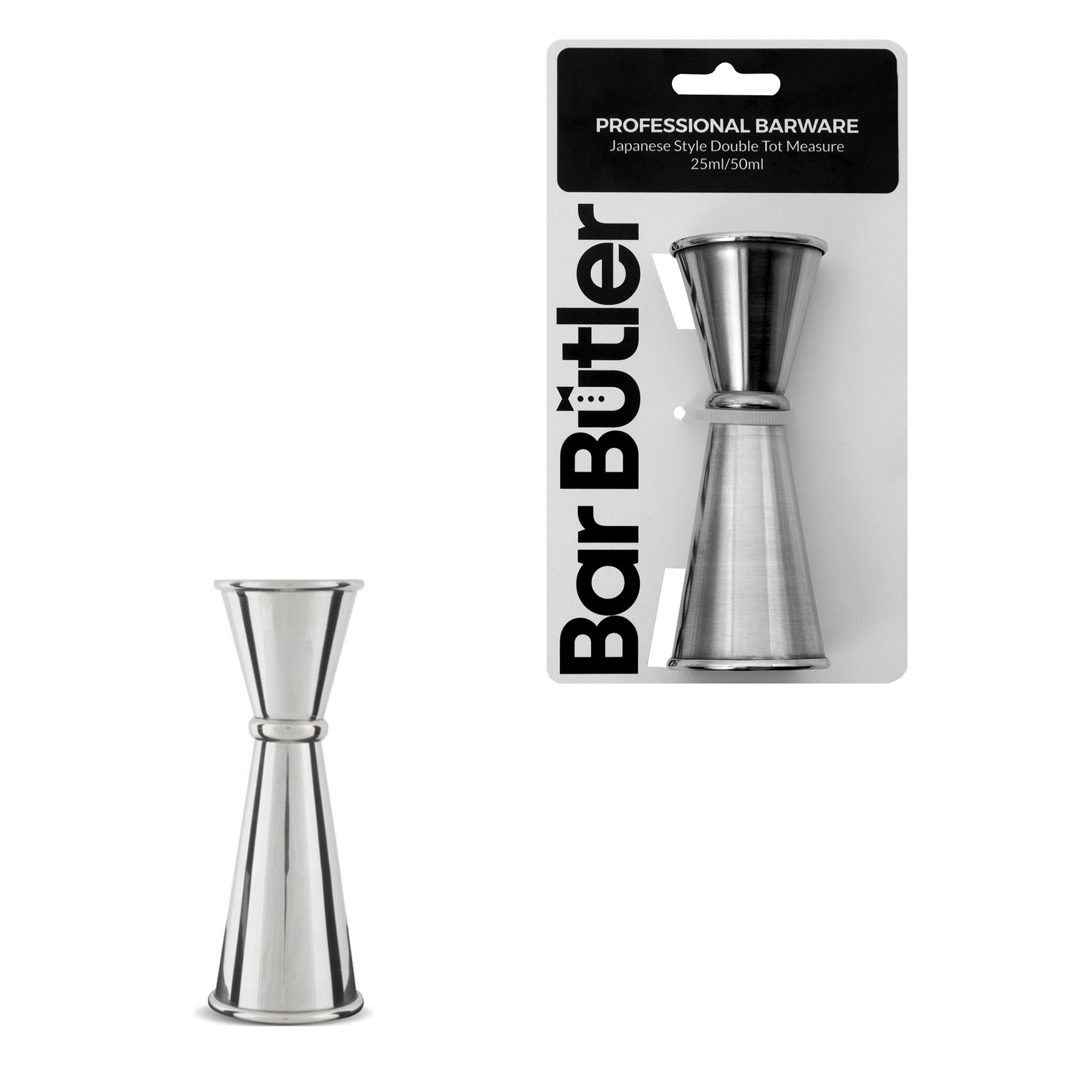 BAR BUTLER JAPANESE STYLE DOUBLE TOT MEASURE ST STEEL, 25ML/50MM