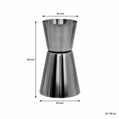 BAR BUTLER DOUBLE TOT MEASURE ST STEEL, 25ML/50ML