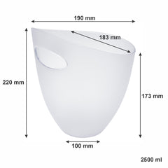 BAR BUTLER ICE BUCKET OPAQUE PS PLASTIC, 2.5L