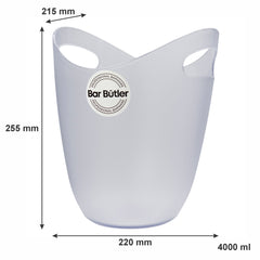 BAR BUTLER ICE BUCKET OPAQUE PS PLASTIC, 4L
