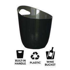 BAR BUTLER WINE BUCKET TRANSPARENT BLACK PS PLASTIC, 3L