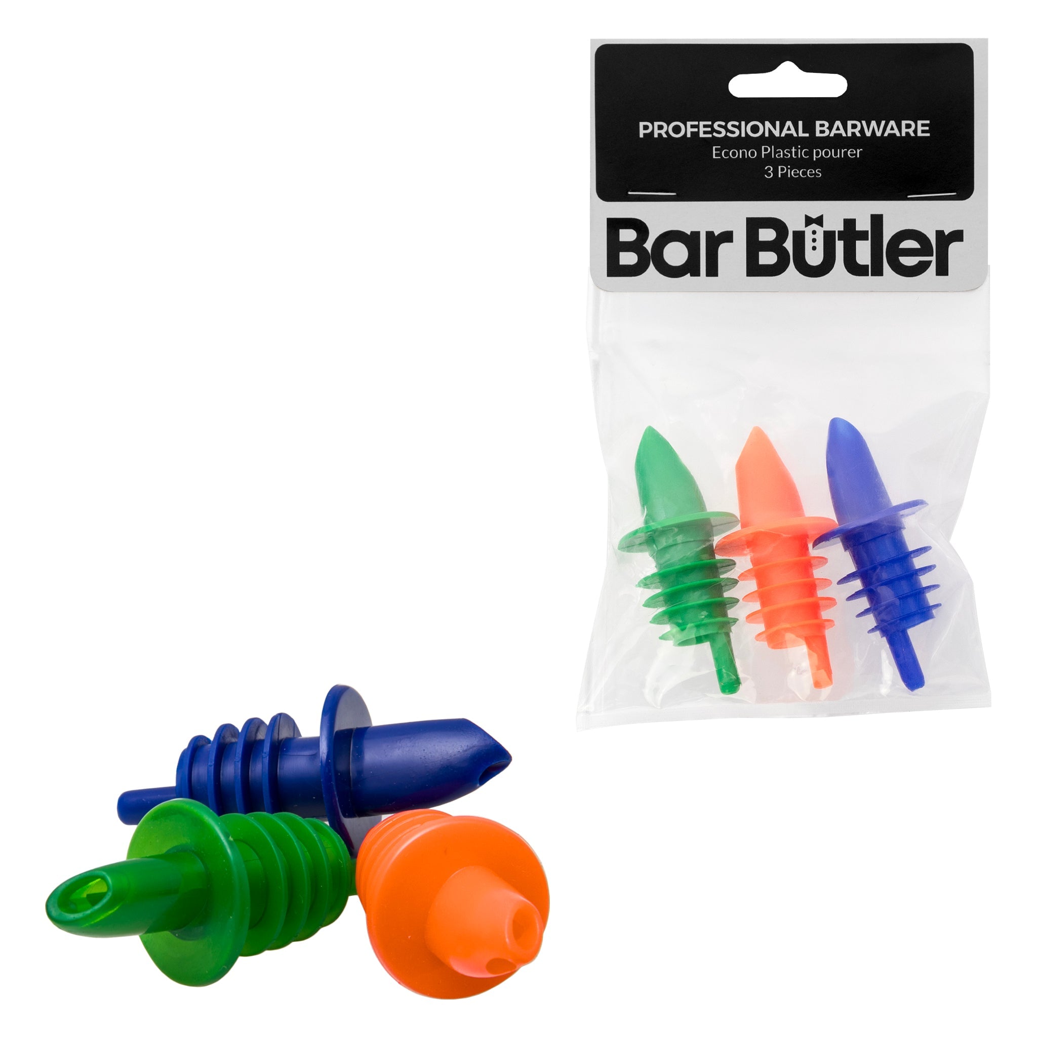 BAR BUTLER ECONO PLASTIC POURER 3PK