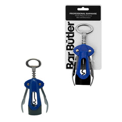 BAR BUTLER WING CORKSCREW PLASTIC BLUE WITH BLACK BASE, 180X60MM