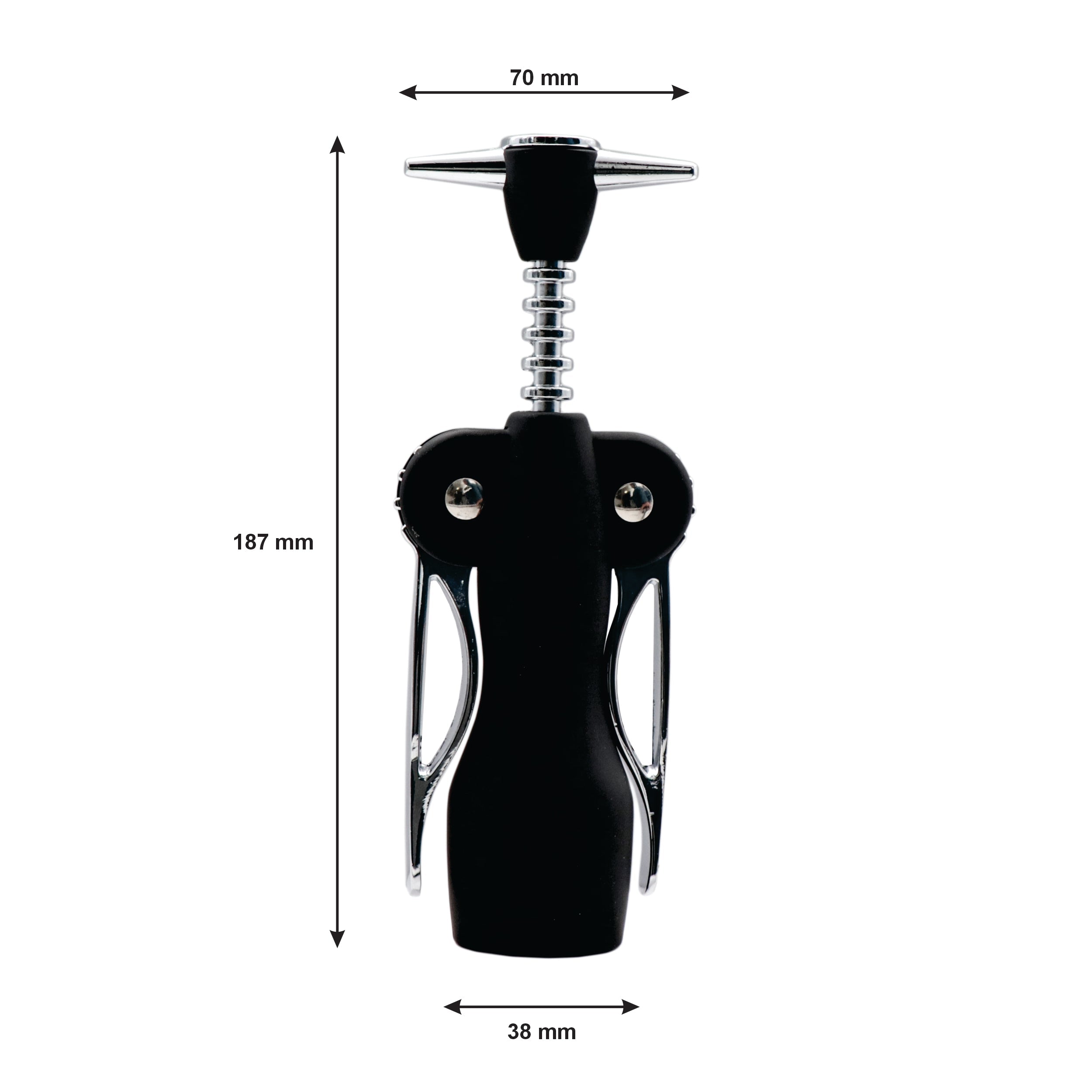 BAR BUTLER MERMAID WING CORKSCREW BOTTLE OPENER BLACK