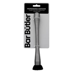 BAR BUTLER MUDDLER ST STEEL WITH BLACK NETTED HEAD