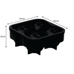 BAR BUTLER BLACK SILICONE 4 ICE SPHERE MOULD