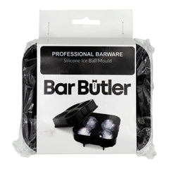 BAR BUTLER BLACK SILICONE 4 ICE SPHERE MOULD