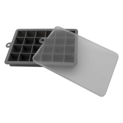 BAR BUTLER GREY SILICONE 24 ICE CUBES TRAY WITH COVER