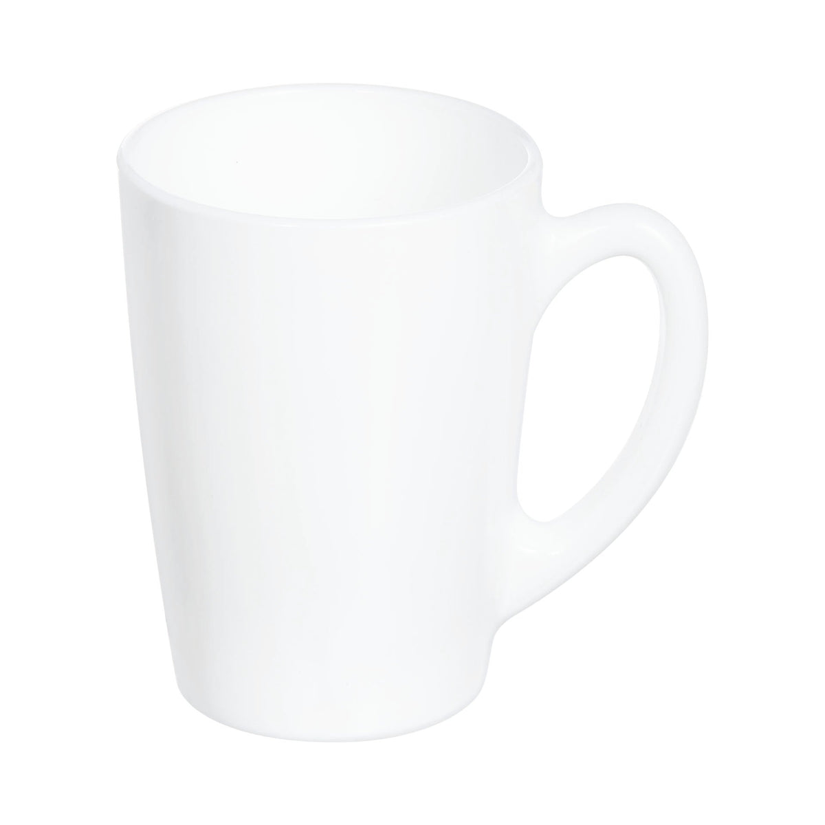 CONSOL WHITE OPAL GLASS BULLET SHAPE MUG, 320ML